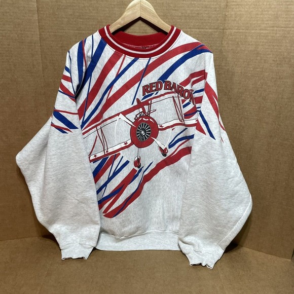 Vintage Red Baron Crewneck Sweatshirt 2XL, Benchmark, Manfred Von Richthofen